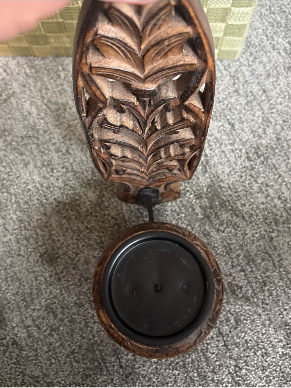 Hand-Carved Brown Wood Wall Sconces - Decorative Home Wall Decor, Pier 1 - Picture 5 of 6